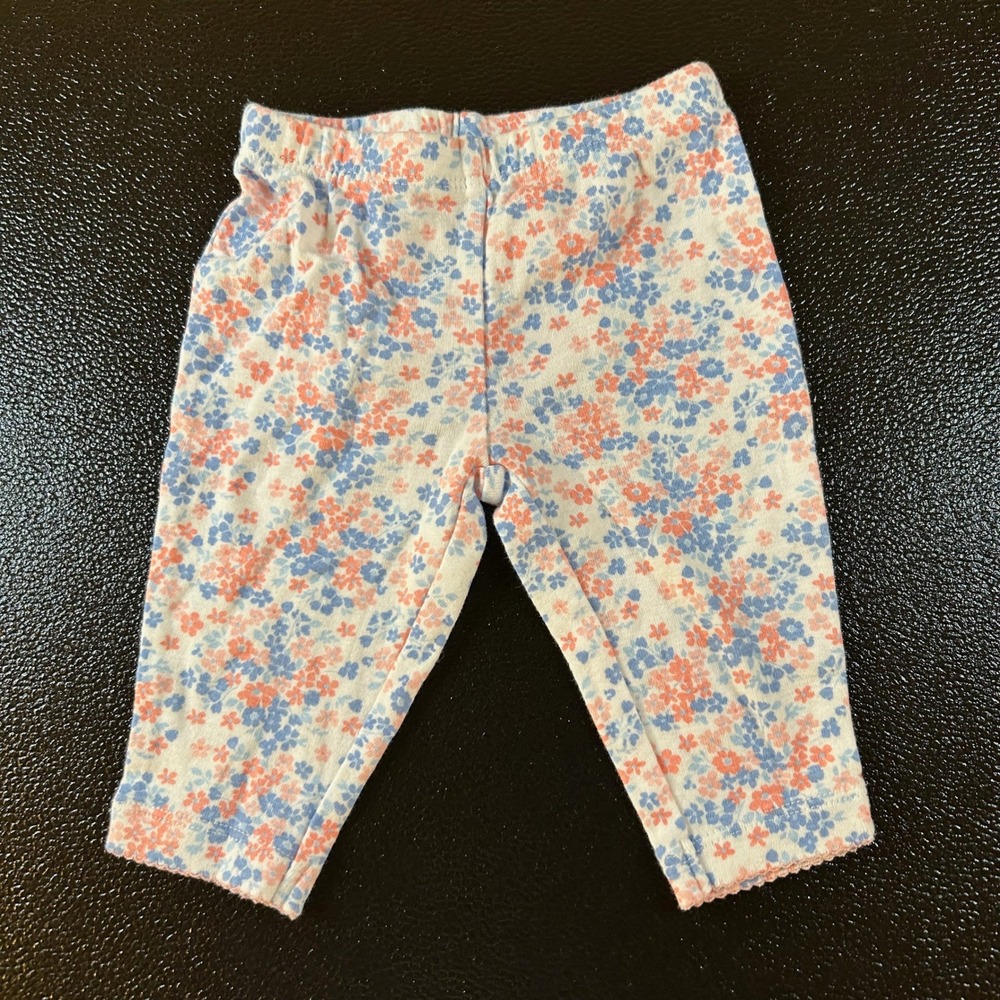 Carter's Floral Pants Cropped Leggings Elastic‎ Waist Cute Comfy Infant Baby 3M